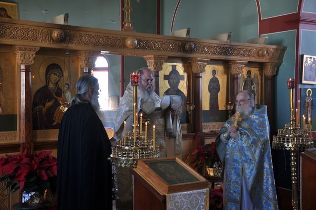 Fr. Spyridon outside of the iconostasis