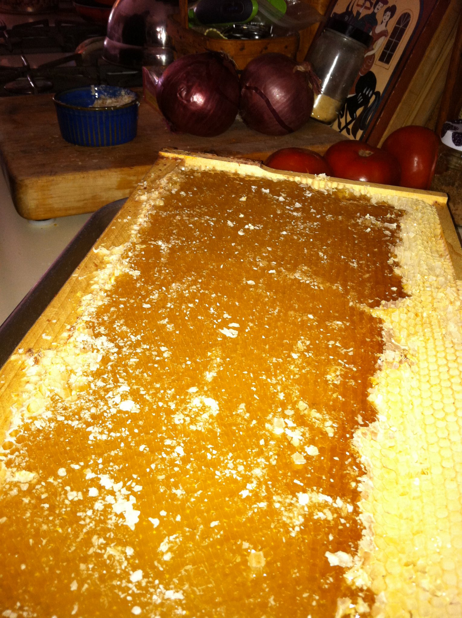 Beeswax on counter in kitchen