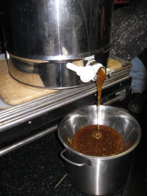 Honey pouring out of a canteen